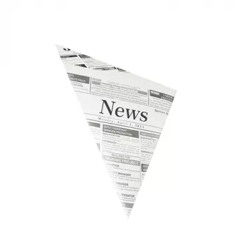 PAPSTAR Spitztüte Zeitungspapier, 270 x 190 x 190 mm, Pergamentersatz, 40 g/m², 125 g Füllmenge, 1 Stück 86053