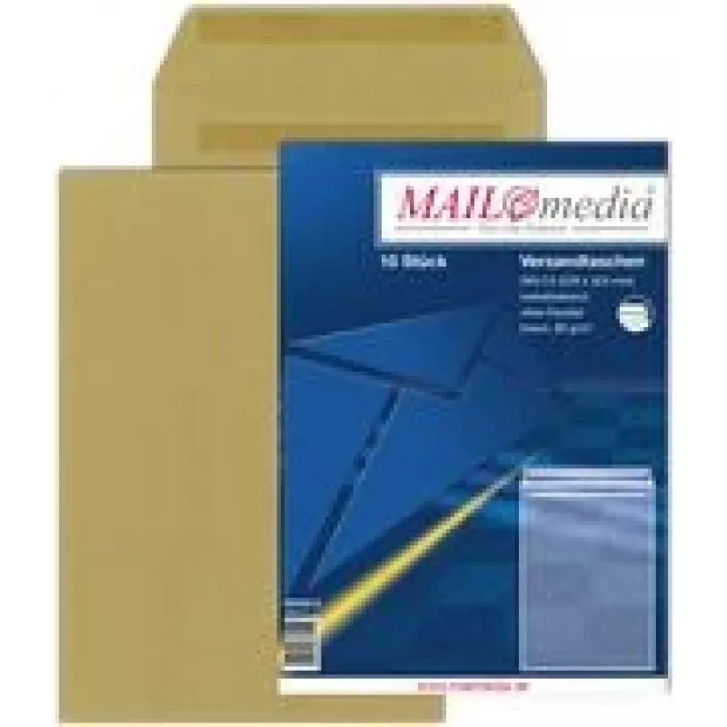 MAILMEDIA Elepa C4 Versandtaschen, Selbstklebend, 90 g/m², Braun, 50 Stück 30002518