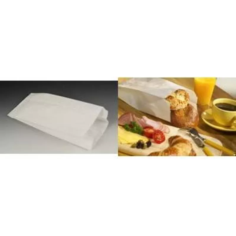 PAPSTAR Papierfaltenbeutel, Cellulose, 28 x 13 cm, Füllinhalt 1,5 kg, gefädelt, weiß, 1000 Stück (11533)