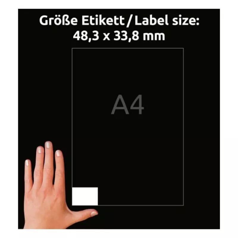 AVERY Universaletiketten 48,3 x 33,8 mm Weiß mit UltraGrip Technologie (Packung mit 480) 4789