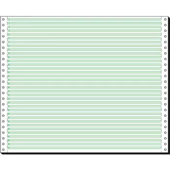 SIGEL 12370 Endlospapier, Einzelperforation, grüne Linien, 305 x 375 mm, 60 g/m², 2000 Blatt