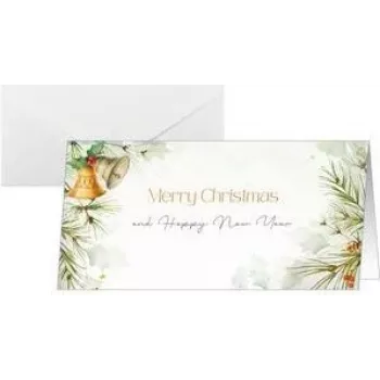 SIGEL DS646 Weihnachtskarte Glocken DIN Lang Querformat 250 g/m² Weißer Karton für Tintenstrahl/Laser/Kopierer (1 Stück)