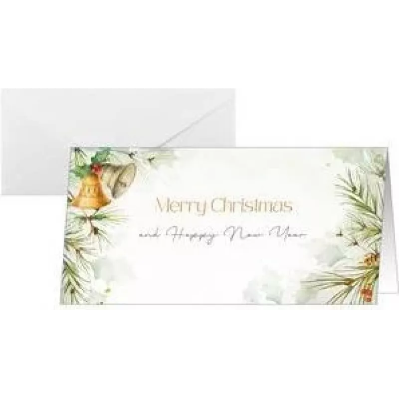 SIGEL DS646 Weihnachtskarte Glocken DIN Lang Querformat 250 g/m² Weißer Karton für Tintenstrahl/Laser/Kopierer (1 Stück)