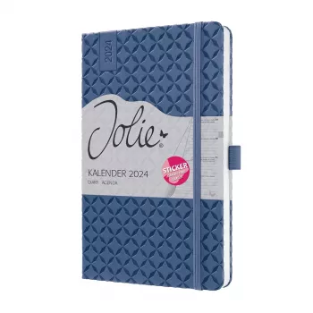 SIGEL Jolie 2024 Wochenbuchkalender A6, Kunstleder, Blau, 1 Woche auf 2 Seiten, 174 Seiten J4100