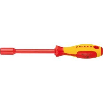 KNIPEX 98 03 13 Steckschlüssel-Schraubendreher, 13 mm Sechskant-Steckschlüssel, Chrom-Vanadium-Stahl, 235 mm