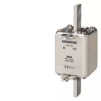 SIEMENS NH-Sicherungseinsatz, Größe 3, 200 A, 500 V AC/440 V DC, gG, Frontindikator, Keramikkörper, versilberte Kupferkontakte 3NA3340