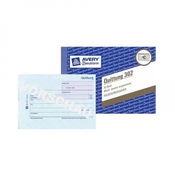 Avery 302 A4 Verwaltungsbuch, Blau/Weiß, 96 Blatt, 192 Seiten, Spezial-Ledger-Lineatur, 90 g/m², Fadengeheftet