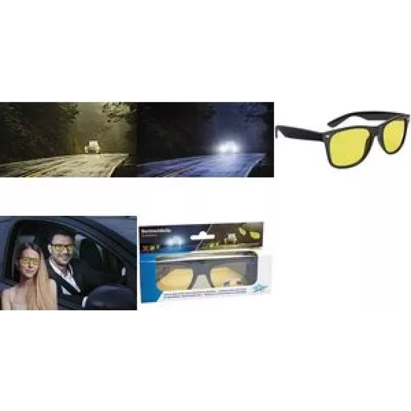 WEDO Nachtfahrbrille Polarisiert Gelb Getönt Schwarzer Rahmen mit Etui 271 47099