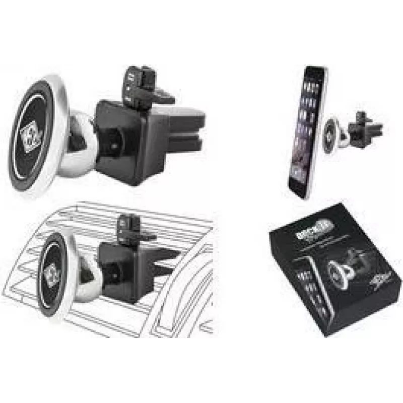 WEDO Dock-it Premium Mini Magnetische Kfz-Lüftungshalterung für Smartphones, Schwarz/Silber 60 15054