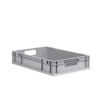 allit ProfiPlus EuroEco O612 Graue Eurobox 600x400x120 mm, 24 L, PP, Offene Griffe, Stapelbar 456809