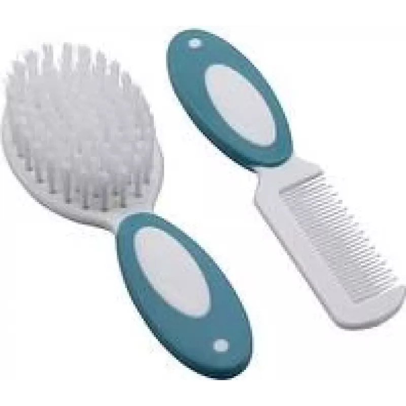 Olympia H+H Baby-Haarbürsten- und Kamm-Set BS 868, Naturborsten, extraweich, weiß, 98374