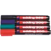 Edding 300-E4 Marker-Set, 4 Stk., Schwarz/Blau/Grün/Rot 4-300-4