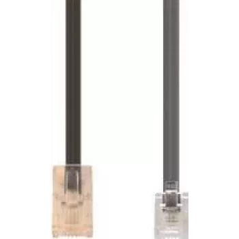 E+P T 91 Telefonkabel, RJ-45 auf RJ-12, 6 m, vergoldete Kontakte, Schwarz/Transparent