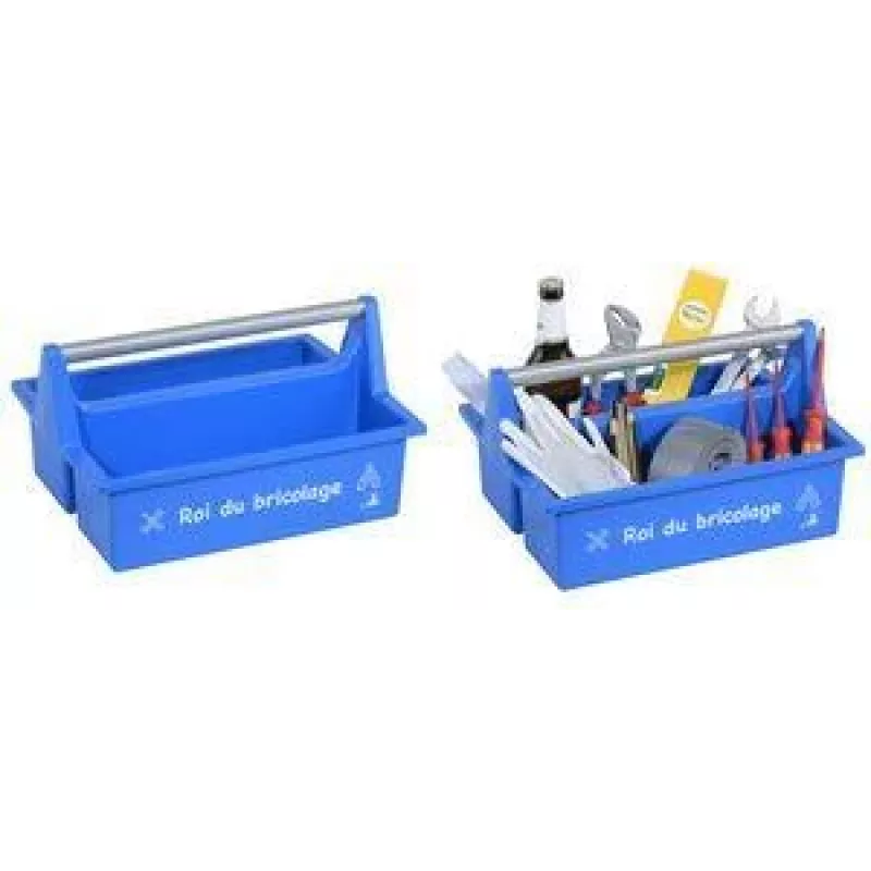 allit McPlus Carry Roi Werkzeugkoffer Blau mit Aluminiumgriff, 2 große Fächer 8500905016