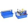 allit McPlus Carry Roi Werkzeugkoffer Blau mit Aluminiumgriff, 2 große Fächer 8500905016