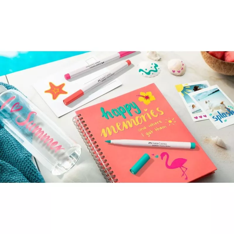 Faber-Castell Goldfaber Creative Marker Set, 6 verschiedene Farben, Holiday Vibes Edition, wasserbasierte Tinte, Pinselspitze 161013