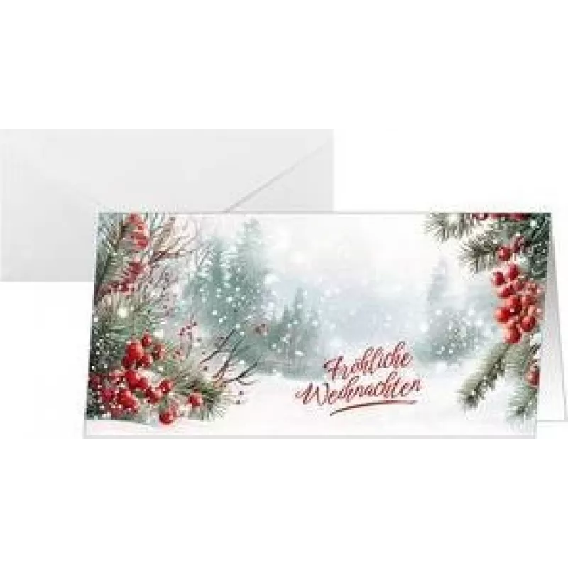 SIGEL DS645 Weihnachtskarte Scandinavian Snow, DIN Lang Querformat, 250 g/m² Weißer Karton, Inkjet/Laser/Kopierer, 1 Stück