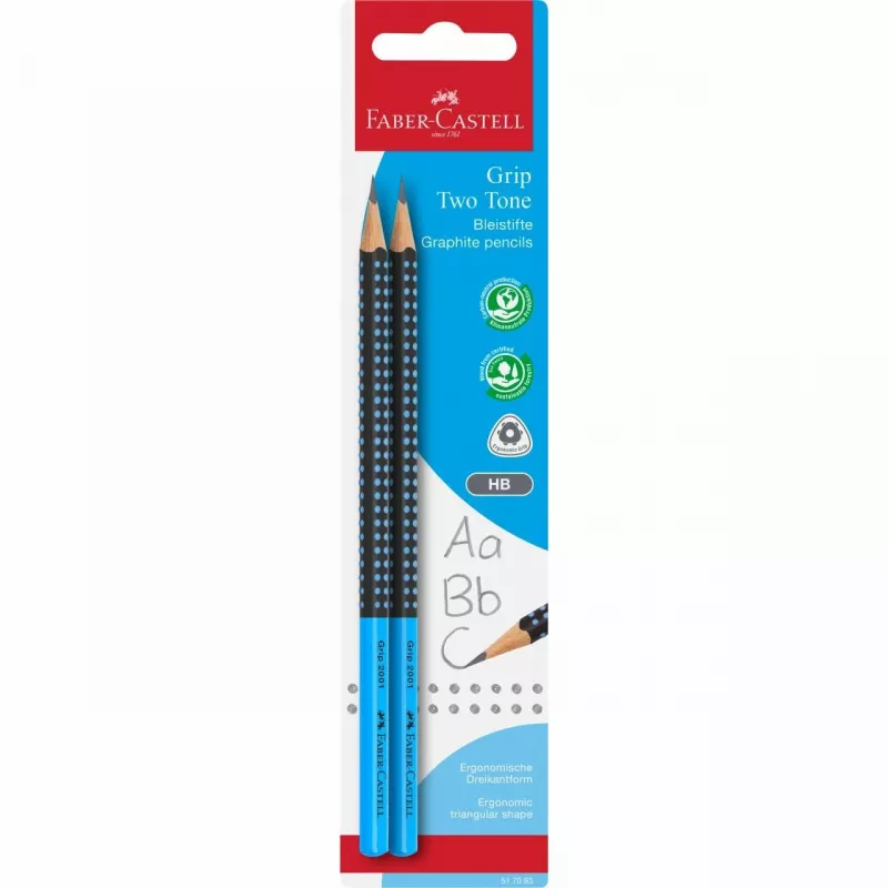Faber-Castell GRIP 2001 TWO TONE Druckbleistift, 2,0 mm, Soft-Grip-Zone, Blisterkarte 517093