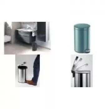 DURABLE Metall-Tretabfalleimer 12L Rund Silber 341158
