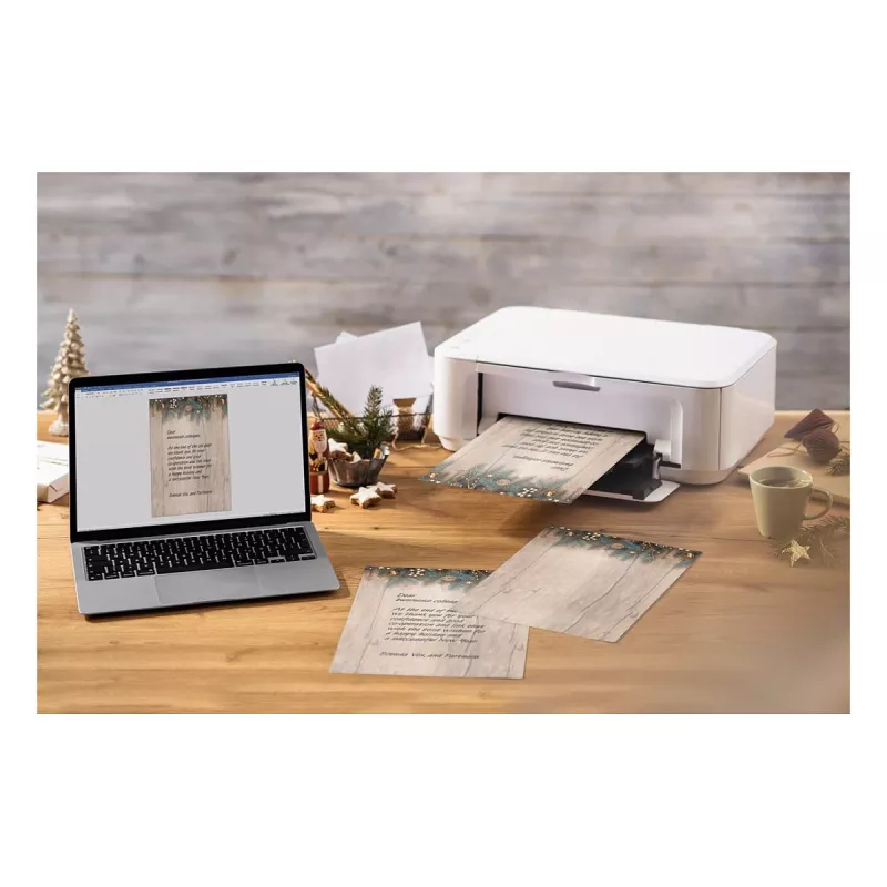 SIGEL Weihnachtsbriefpapier Golden Greens Motiv DIN A4 - 90 g/m² - A4 (DP664)