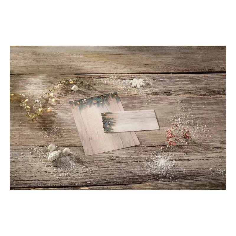 SIGEL Weihnachtsbriefpapier Golden Greens Motiv DIN A4 - 90 g/m² - A4 (DP664)