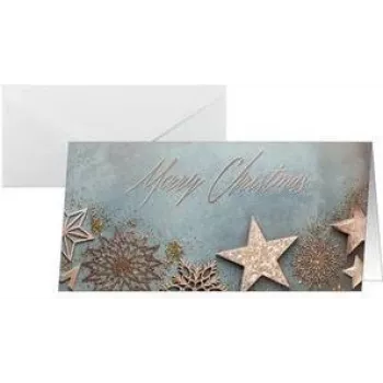 SIGEL DS099 Glamouröse Weihnachtskarten, DIN Lang, 10 Karten