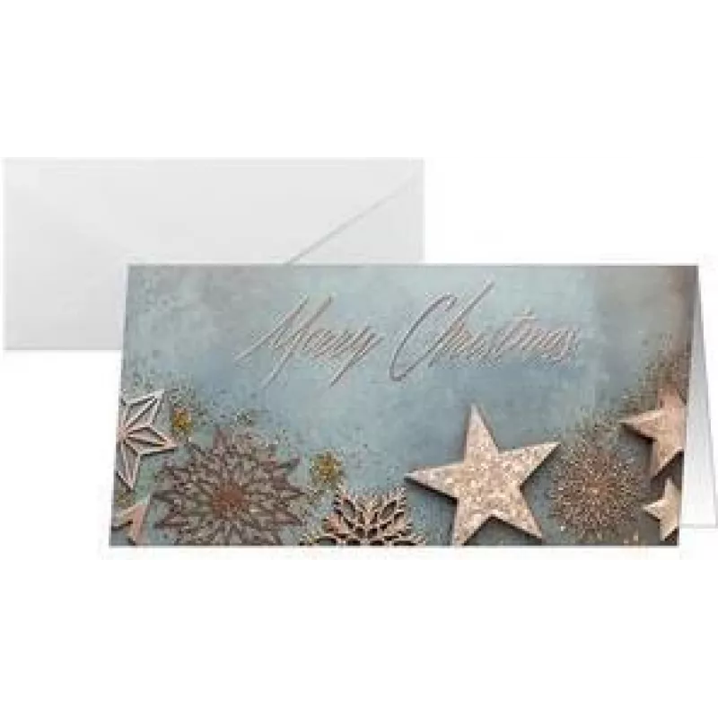 SIGEL DS099 Glamouröse Weihnachtskarten, DIN Lang, 10 Karten