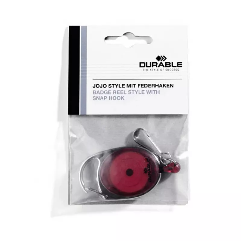 DURABLE Jojo STYLE Ausweishalter mit Federhaken 832703, Rot