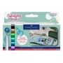 Faber-Castell Goldfaber Creative Marker Set Creative Haven, 6 verschiedene Farben, Tinte auf Wasserbasis, Pinselspitze 160603