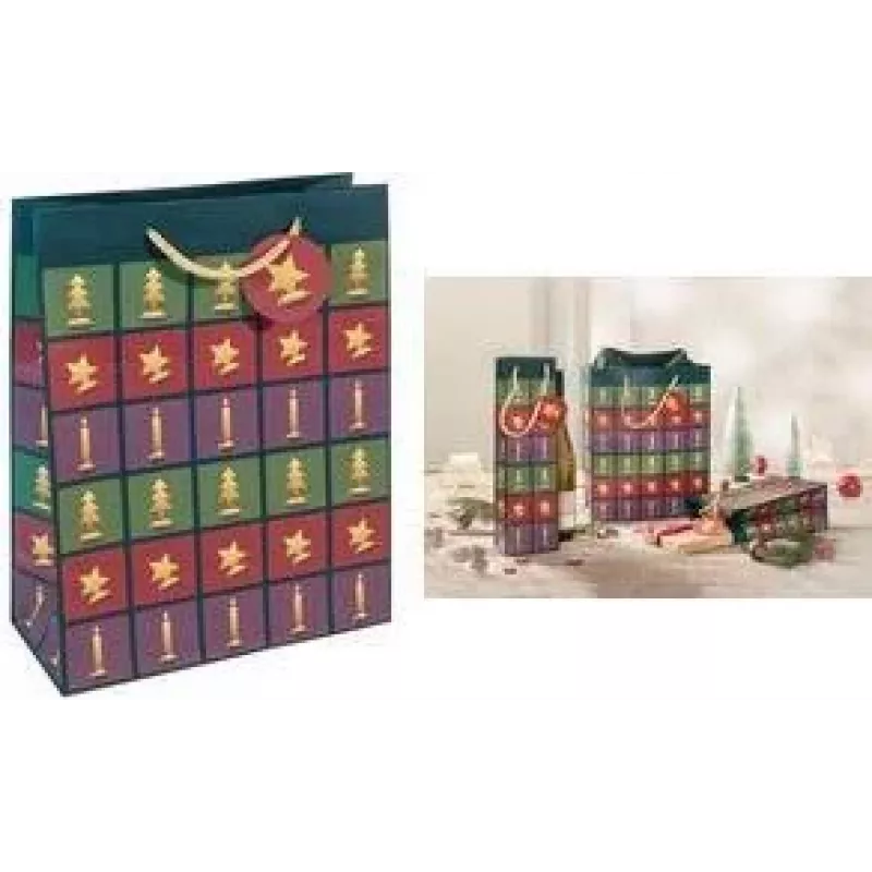 SIGEL Weihnachtsgeschenktasche im Cut-out-Stil, klein, Papier 157 g/m², matt, 1 Stück (GT047)