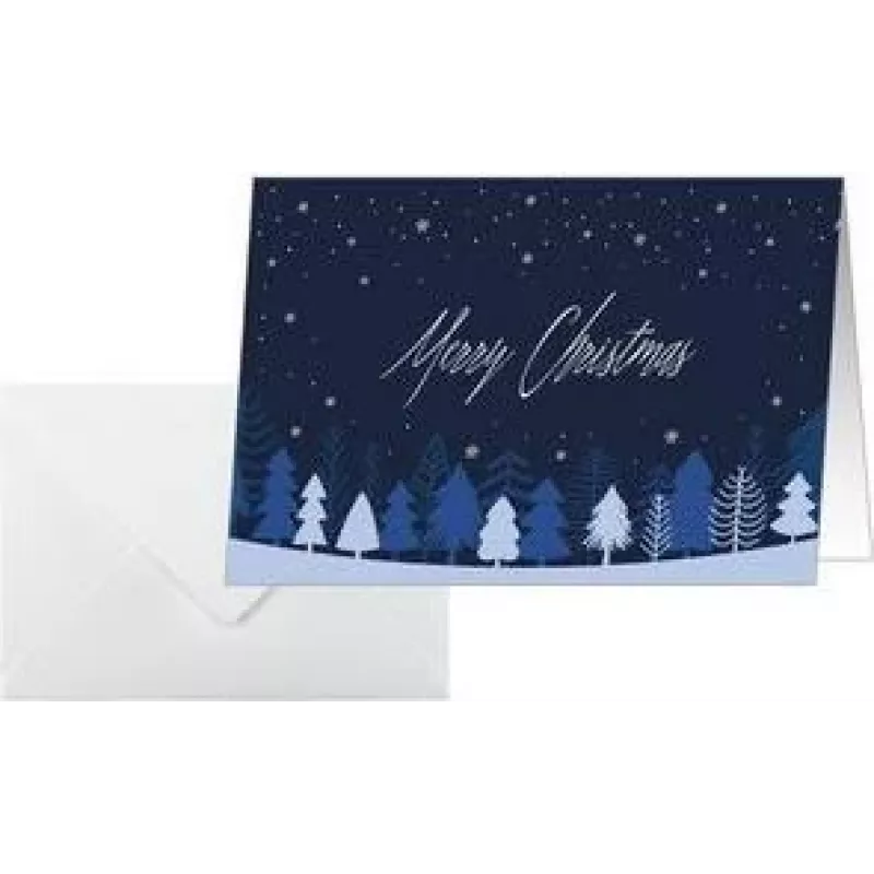 SIGEL DS635 Weihnachtskarte Snowflake Serenity A6 Querformat (A5) für Tintenstrahl/Laser/Kopierer, Weißer Karton 250 g/m², 1 Stück