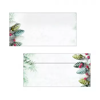Sigel DU177 Christmas Garland Briefumschlag DIN lang (DL, 110 x 220 mm), ohne Fenster, weiß/grün, 90 g/m², 50 Stück