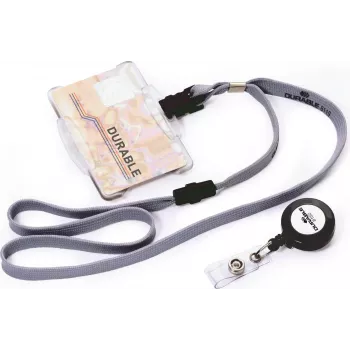 DURABLE ID-Kartenhalter mit Drehclip, transparent, für 1 Karte, 25er-Pack 811819