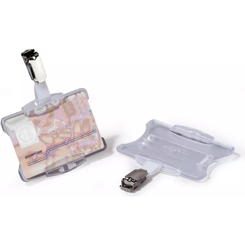 DURABLE ID-Kartenhalter mit Drehclip, transparent, für 1 Karte, 25er-Pack 811819
