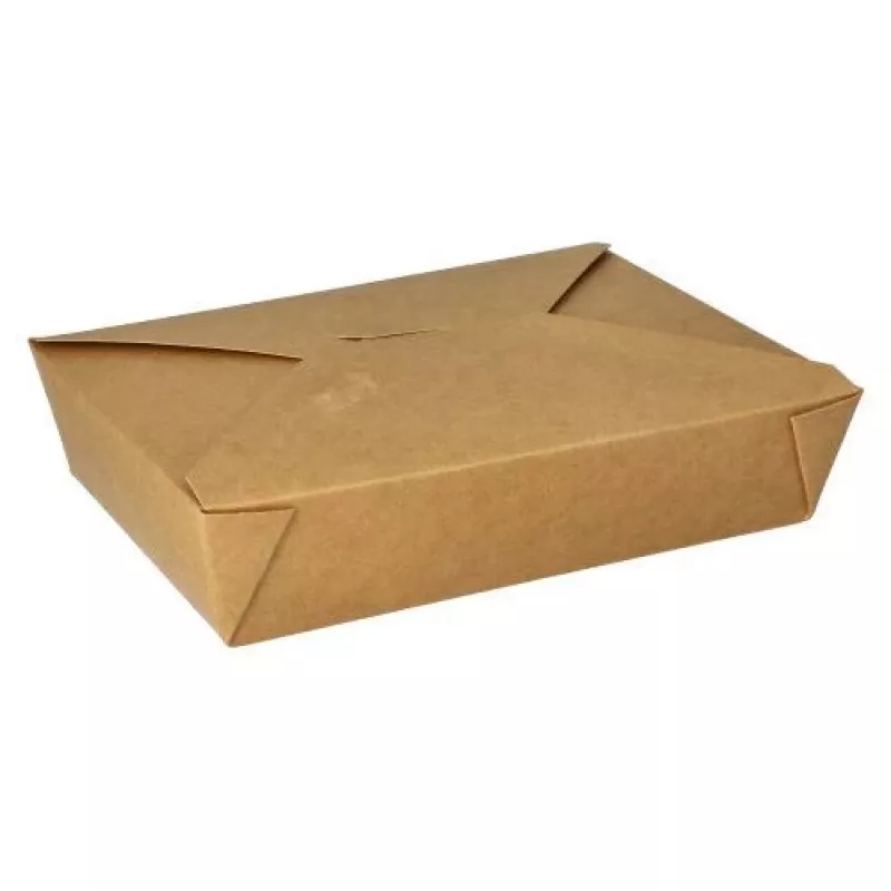 Papstar 87612 Einweg-Lebensmittelbehälter, Pappe mit PLA-Beschichtung, braun, 750 ml, rund, 25er-Pack