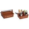 allit McPlus Carry Grillmeister Tragekoffer Braun mit Aluminiumgriff, 2 große Fächer 8500908000
