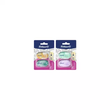 Pelikan Ergonomischer PVC-freier Kunststoff-Radiergummi, 2er-Pack Blister 400207753