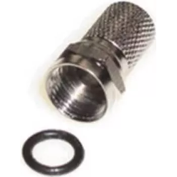 e+p F 100 F-Stecker, männlich, Schraub-Steckverbinder, Koaxialstecker, 2er-Pack, 75 Ohm, vernickeltes Messing