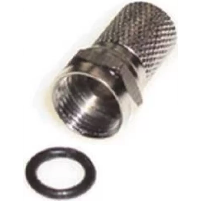 e+p F 100 F-Stecker, männlich, Schraub-Steckverbinder, Koaxialstecker, 2er-Pack, 75 Ohm, vernickeltes Messing