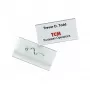 DURABLE Namensschild 30x60mm mit Wellennadel, Transparent, 10 Stück 860619