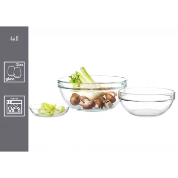 RITZENHOFF & BREKER Snap 4All Glasschüssel-Set, 6 Teile, 120 mm, 250 ml, Transparent 111945