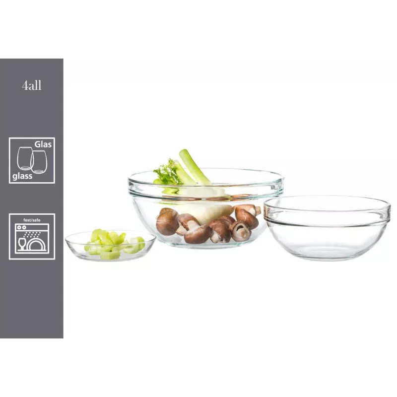 RITZENHOFF & BREKER Snap 4All Glasschüssel-Set, 6 Teile, 120 mm, 250 ml, Transparent 111945