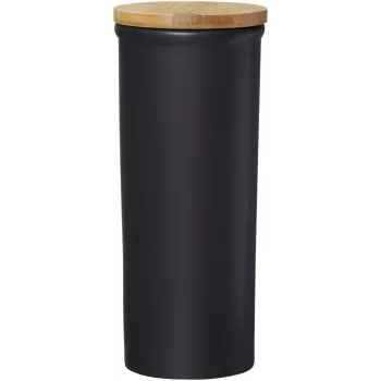 Ritzenhoff & Breker Jasper Vorratsglas 1,6L Steingut mit Bambusdeckel, Schwarz 415322