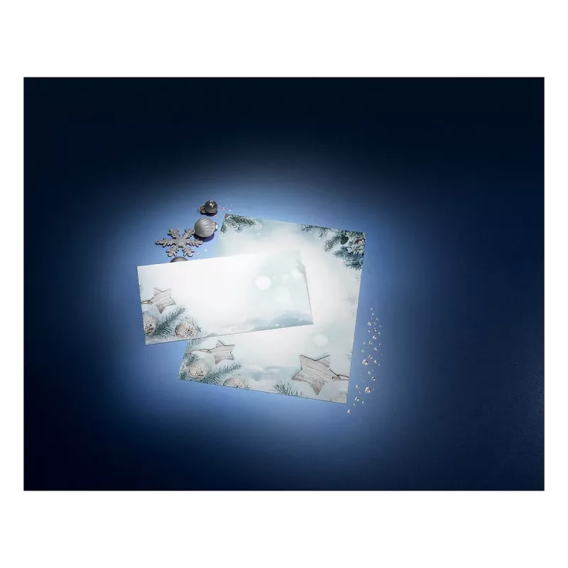 SIGEL Snow Star DL Designpapier 110 x 220 mm 80 g/m² Blau/Weiß DU312