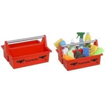 allit McPlus Carry Putzteufel roter Tragekorb mit Aluminiumgriff, 2 große Fächer 8500903012