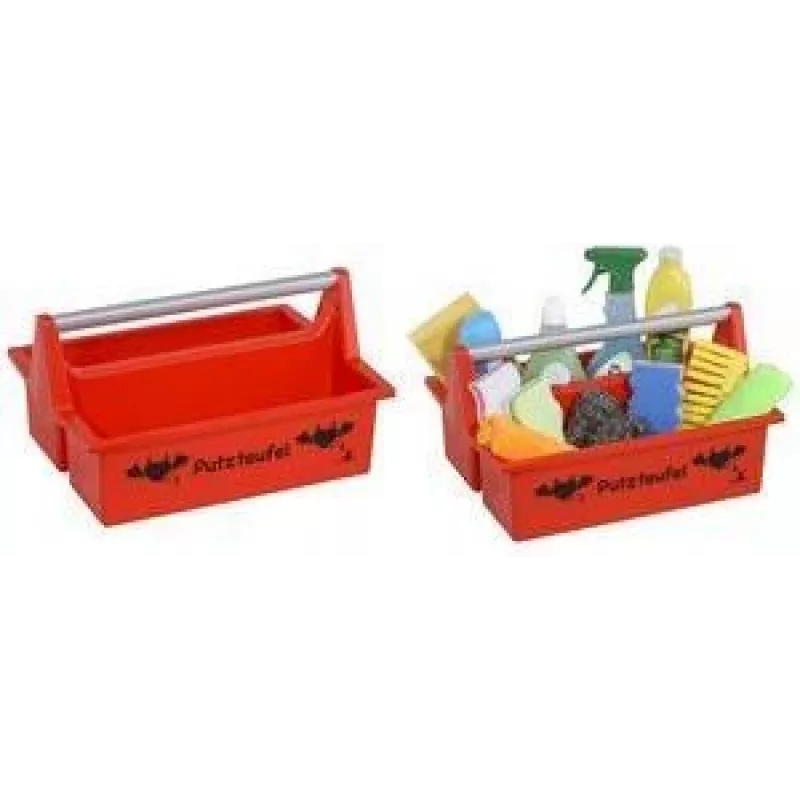 allit McPlus Carry Putzteufel roter Tragekorb mit Aluminiumgriff, 2 große Fächer 8500903012