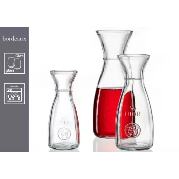 Ritzenhoff & Breker Bordeaux Glaskaraffe 1L, Kalk-Natron-Glas, spülmaschinenfest, Fülllinie - 6er-Pack 818963
