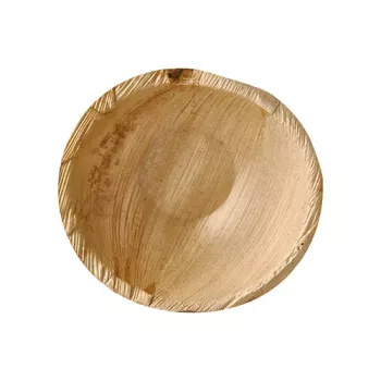 Papstar 87185 Runde Einwegschale aus Palmblatt, Natur, 15 cm, 25 Stück