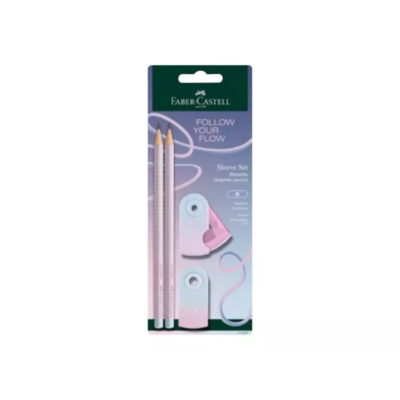 Faber-Castell GRIP Flow Edition Schreibset, Blushing Sky, 2 Bleistifte (B) 117007