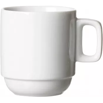 Ritzenhoff & Breker BIANCO Weiße Porzellan-Kaffeetassen, 245 ml, 6er-Set, stapelbar, spülmaschinen- und mikrowellengeeignet 429848